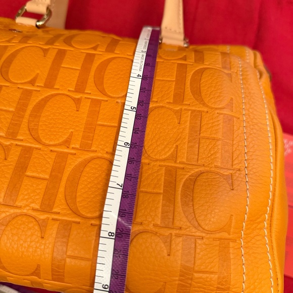 Carolina Herrera Orange CH Embossed Bag - Picture 12 of 15
